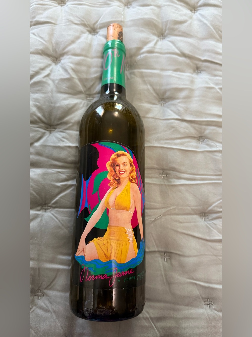 Marilyn Monroe empty collector wine bottle